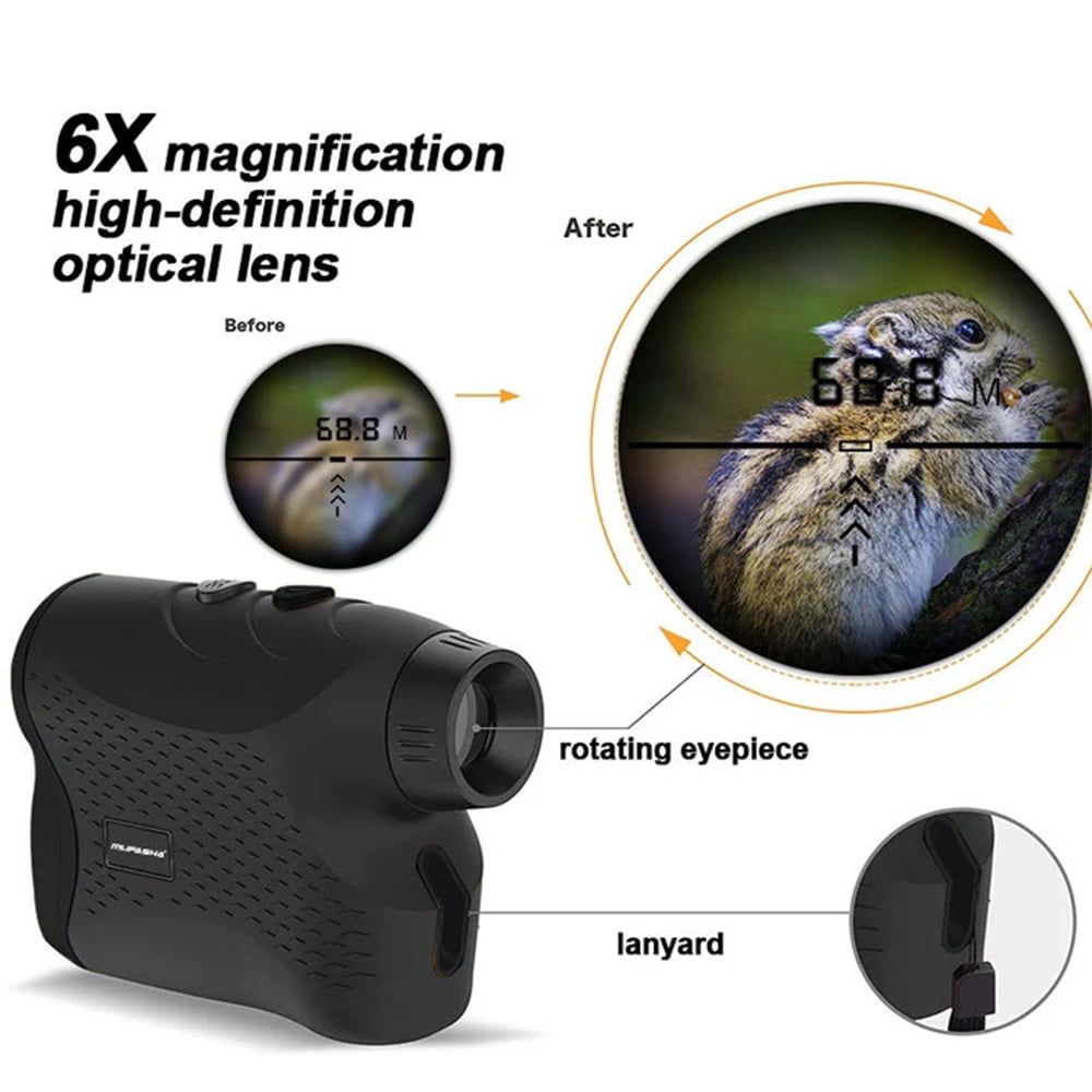 BOAYAL Golf Rangefinder 600 Yards with Slope Flag Lock 6X Magnification Laser Range Finder for Golf Hunting Measurment Tool