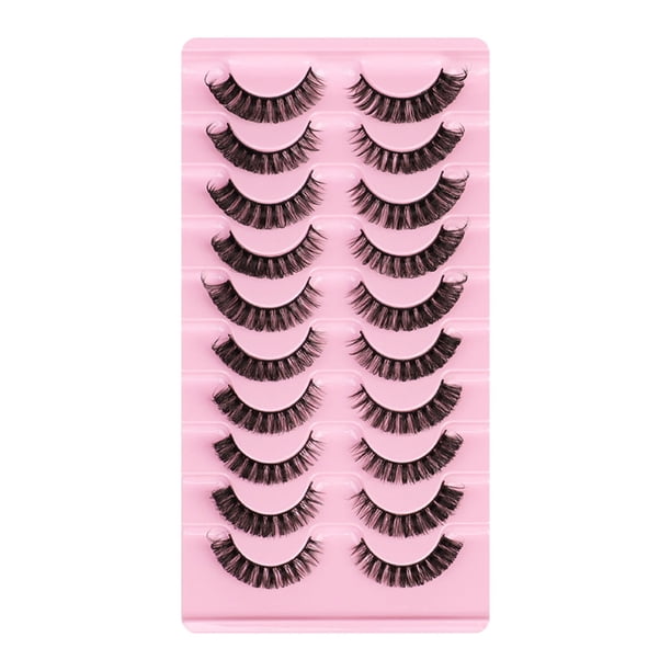 Venta urgente 10 Pairs Reusable Self Adhesive Eyelashes Natural Thick False Lashes Extension No Glue Or Eyeliner Needed