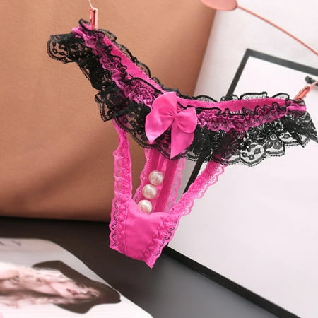 

kpoplk Womens Panties Womens Lace Bikini Panties - Underwear Invisible Seamless Briefs(Hot Pink)