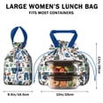 thumbnail image 5 of Blue Football Game Icons Pattern Drawstring Lunch Bag Women - Drawstring Lunch Bag Insulated for Work Office - Stain-Resistant Large Lunchbags for Women with Multi-Pockets, 5 of 6