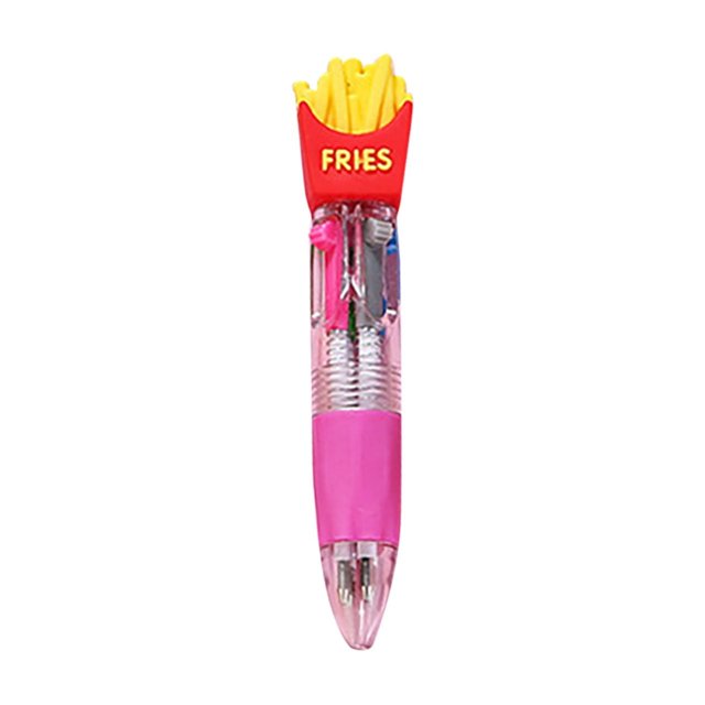 Stylo à Bille Quatre Couleurs Rentrée des Classes Mignon Tête Couleur Stylo Clic Prix Étudiant 0,2ml