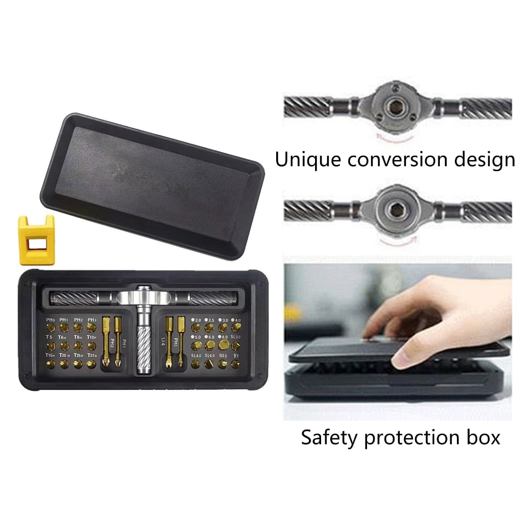 lanema 30 in 1 Screwdriver Set Multiple Bit Magnetic Screwdriver Set with T Handle Storage