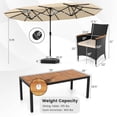 thumbnail image 3 of Costway 11 PCS Patio Wicker Dining Set with Double-Sided Outdoor Umbrella 8 Stackable Chairs, 3 of 9