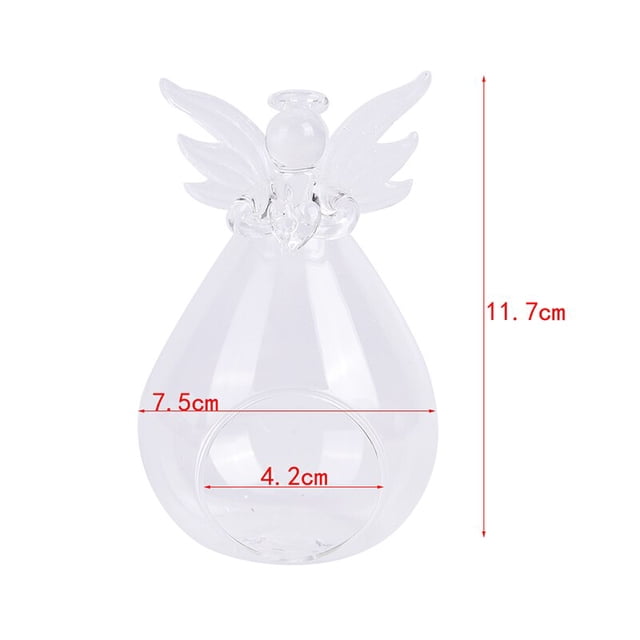 Angel Glass Crystal Hanging Tea Light Candle Holder Home Decor Candlestick