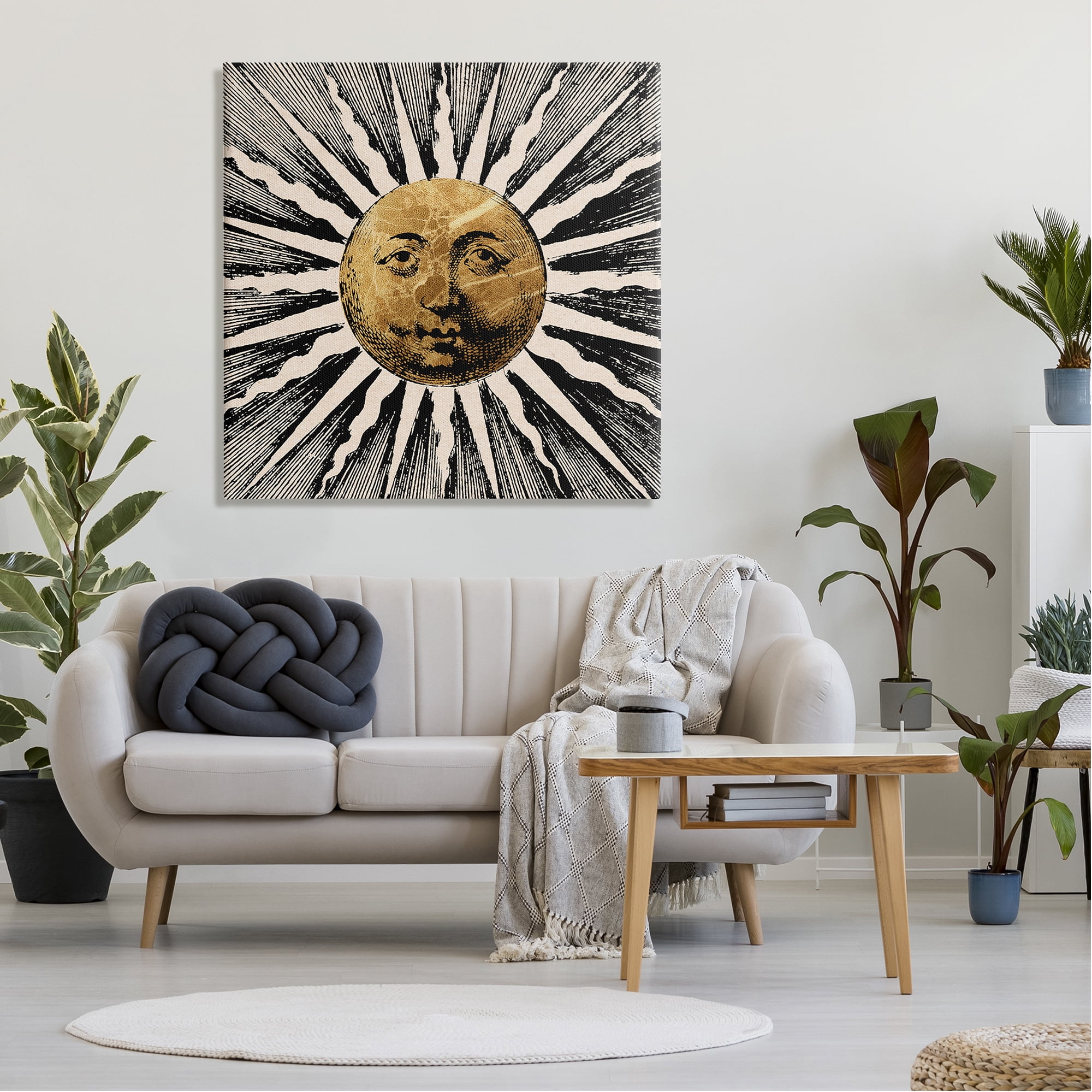 Stupell Industries Bohemian Sun Rays Landscape Painting Gallery Wrapped Canvas Art Print Wall Art, 36 x 36