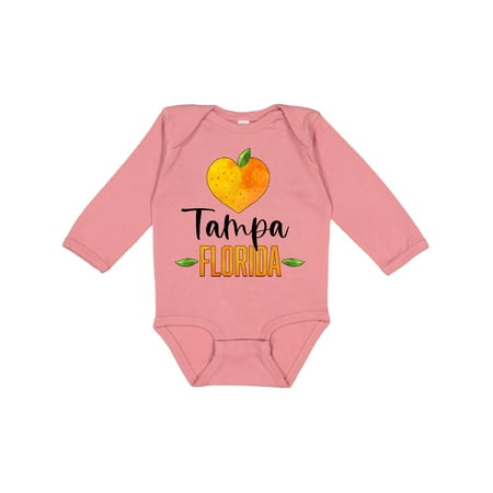 

Inktastic Tampa Florida Orange in Heart Gift Baby Boy or Baby Girl Long Sleeve Bodysuit