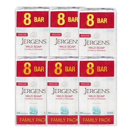 Jergens Mild Soap for Face and Body, 3.5 Ounce Bar, 8 Count (Pack of (Best Mild Soap For Face)