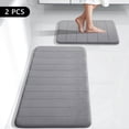 thumbnail image 6 of Tripumer Set of 2 Comfort Memory Foam Mat Bathroom Rug Set 16 x 24 inch and 20 x 32 inch Shaggy Bathroom Mats and Rugs Set Gray, 6 of 6