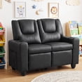 thumbnail image 4 of Costway Fauteuil Inclinable pour Enfants 2 Places avec Porte-Gobelets, Poches de Rangement Latérales, Dossier Réglable, Noir, 4 of 10