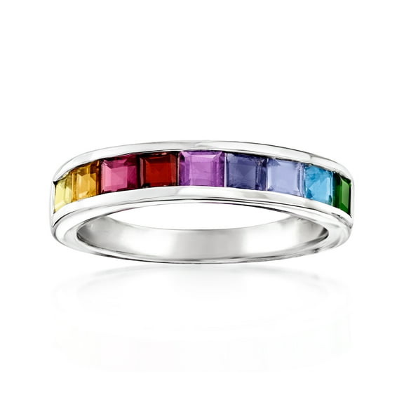 Ross-Simons 0.90 ct. t.w. Multi-Gemstone Ring in Sterling Silver, Women's, Adult