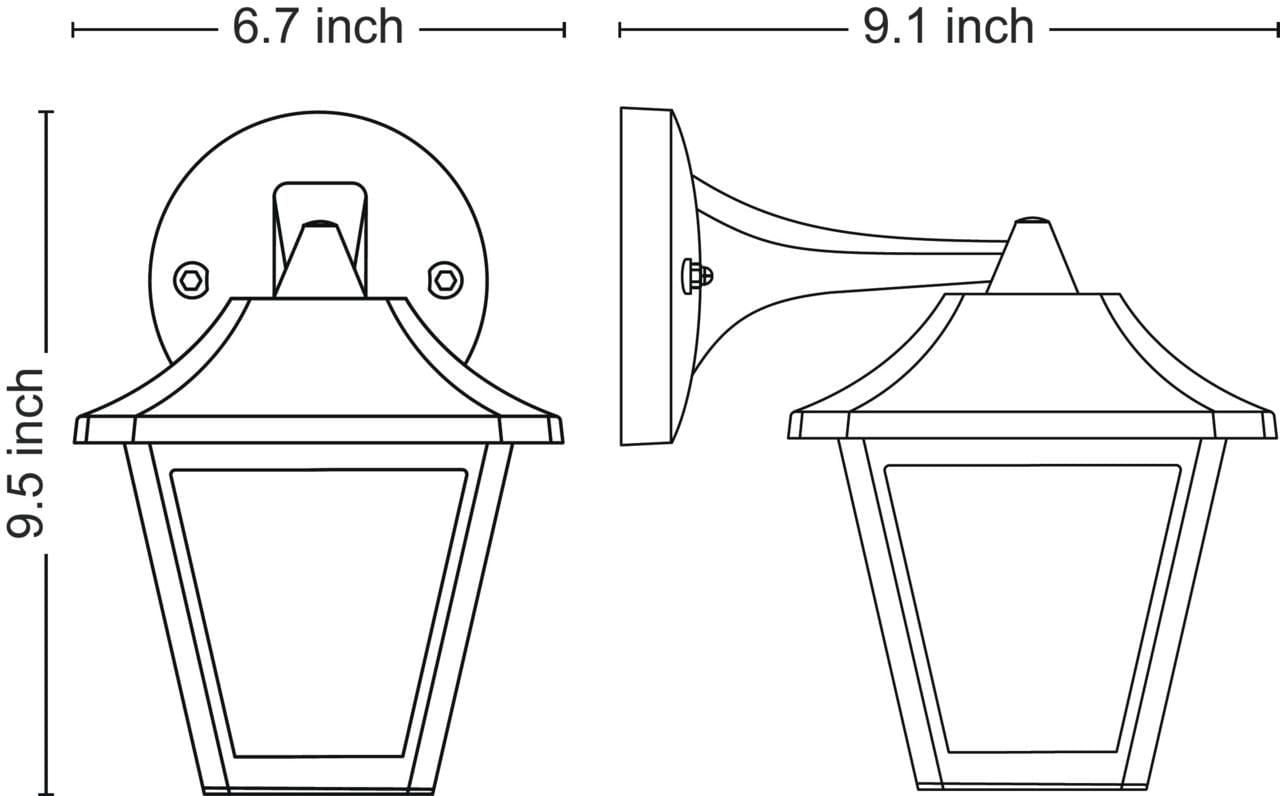 Philips Coach Outdoor Black Large Square Hardwired Wall Light Lantern Sconce With Integrated LED Bright White (3000K) (1-Pack)