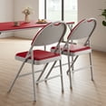 thumbnail image 3 of 2 Pack Folding Chairs, Padded Foldable Chair with PU Leather Cushion and Back,  for Events Office Wedding Party, 3 of 7
