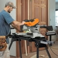 thumbnail image 3 of Huloretions Miter Saw Stand With Quick Release Tool Mounting System,Portable Miter Saw Stand 440 Lbs Load Capacity,27lbs Lightweight Saw Stand With Iron Skeleton Frame, 3 of 7