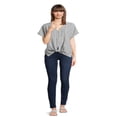 thumbnail image 2 of CHOK Women‘s Linen Blend Tie Front Top  Sizes S-XXXL, 2 of 5
