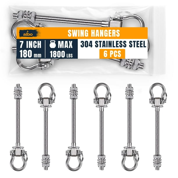 Ganchos para Columpios Albo Paquete de 6 Acero Inoxidable 304 Capacidad 800 kg