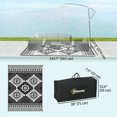 thumbnail image 3 of Outsunny 9' x 12' Reversible Outdoor Rug, Toothed Rhombus, White, Black, 3 of 9