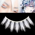 thumbnail image 3 of 3pair White Eyelashes Cosplay Makeup Natural Long Cross Strip False Eye Las BTWA, 3 of 7