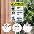 thumbnail image 4 of Forklift Area Look Both Ways Follow Pedestrian Walkways Sign, ANSI Caution Sign,, 4 of 8