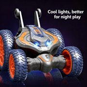 MMJ RC Stunt Car Double Sided Rotating 4WD Remote Control Deformable LED Light 10.63x5.12in Off Road