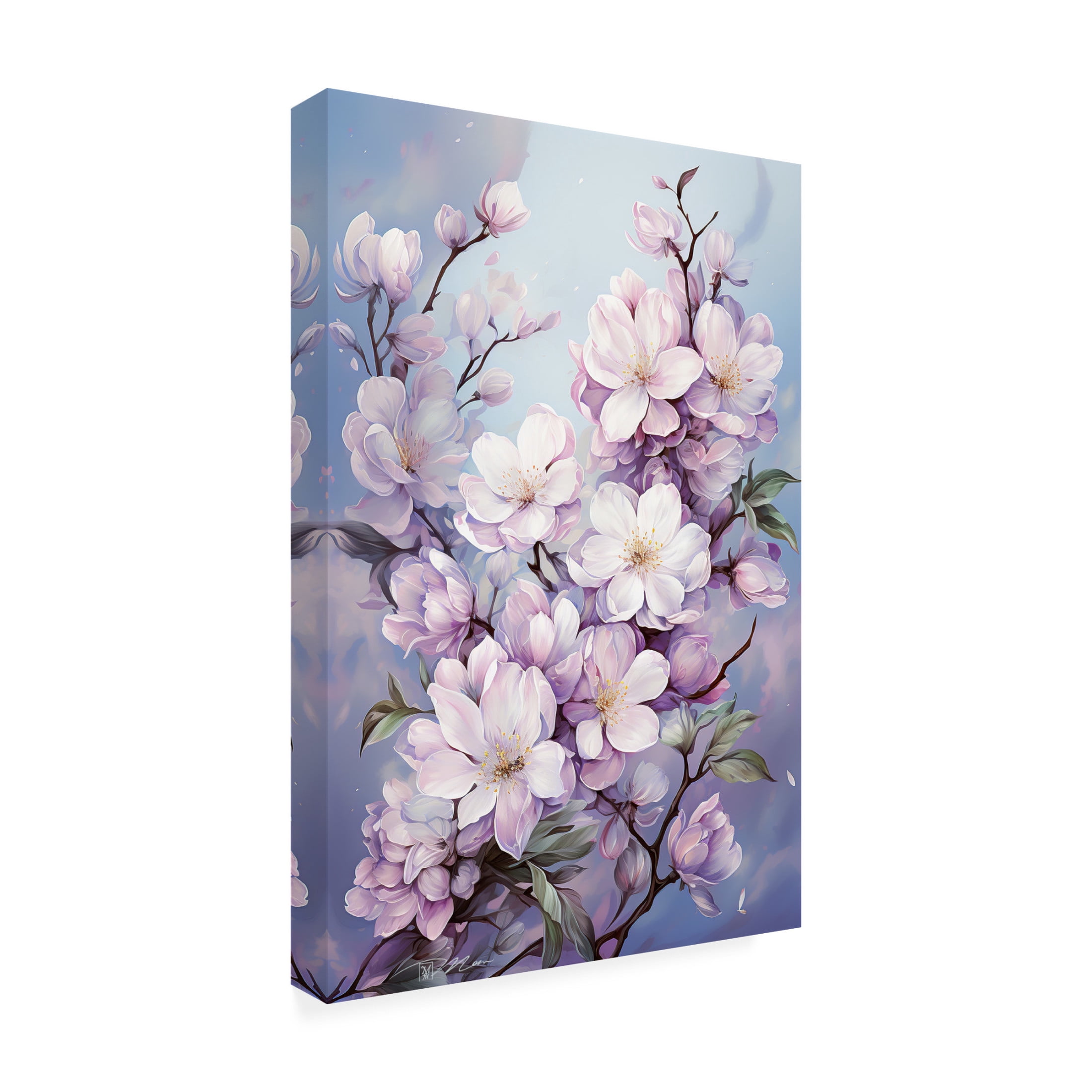 Canvas Wall Art - Momart 'Moon Of Lilac 3' Wall Art for Living Room, Bedroom, or Office Décor by Trademark Fine Art - 22 x 32 Inches