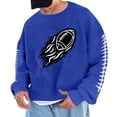 thumbnail image 1 of Sudadera sin capucha para hombre, cuello redondo, sudadera deportiva con estampado de fútbol, jersey de manga larga, blusa de poliéster para hombre, 1 of 4
