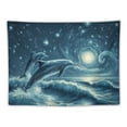 thumbnail image 5 of BCIIG Dolphin Ocean Night Sky Tapestry Wall Hanging Home Decor 60x50inch, 5 of 6