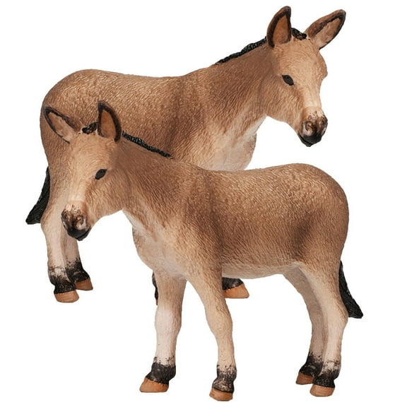 Phenofice Donkey Figurine Miniature Donkey for Childrens Bookcase and Desk 2Pcs