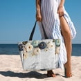 thumbnail image 6 of Fuzoiu Pumpkin And White Marble Print Waterproof Beach Tote Bag for Women Girls with Zipper,Sandproof Pool Swim Bag,Large Capacity Beach Travel Bag for Pool Swim Travel Everyday, 6 of 7