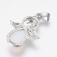 thumbnail image 3 of 1 colgante de ángel de ópalo, dije de piedra natural de ángel con cierre de latón, collar con colgante de platino, 3 of 3