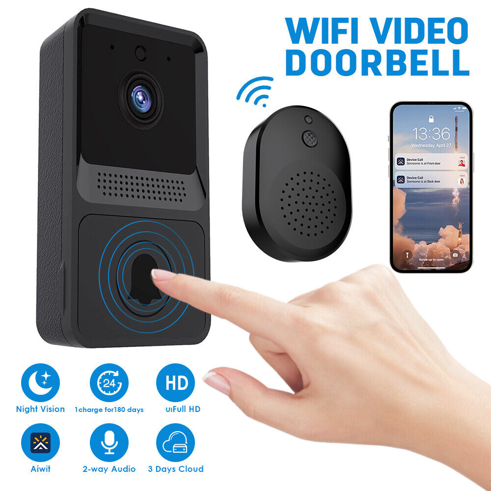 Smart Wireless WiFi Doorbell Security Video Camera Door Bell