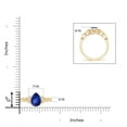 thumbnail image 4 of ANGARA Natural Bezel Set Vintage Pear 1.1 ct Tanzanite Ring with Diamonds in 14K Yellow Gold for Women (Size-8x6mm) | December Birthstone, Anniversary, Jewelry Gift for Women | Natural Tanzanite Ring, 4 of 8