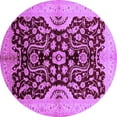 thumbnail image 1 of Ahgly Company Indoor Round Oriental Purple Traditional Area Rugs, 7' Round, 1 of 4