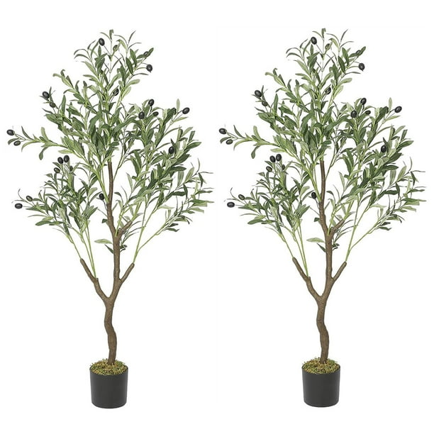 Artificial Olive Tree 4ft Tall Fake Potted Olive Silk Tree with 504