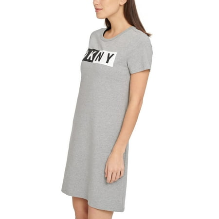 DKNY Womens Sport Cotton Logo T-Shirt Dress