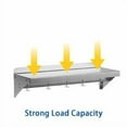 thumbnail image 4 of Stainless Steel Floating Shelving with 7 Hooks, 12" x 24"/36"/48" Wall Mounted Commercial Shelves 240Lb for Storage Hanging Pots, Pans Cookware in Home, 4 of 9