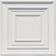 222-Schoolhouse 2 ft. x 2 ft. PVC Lay-in or Glue-up Ceiling Tile in White Matte (100 Sq. ft. / Pack) - 25 Pieces
