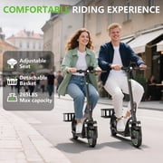 Electric Scooter with Seat, 8.5 E Scooter for Adults Max Speed 19 MPH, Powerful 350W Motor, 15 Miles Long Range, Max Speed 19 MPH