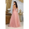 thumbnail image 4 of May Queen MQ2011 Juniors Womens Sleeveless V-Neck Floral Appliqued Sheer Bodice Gown, 4 of 10