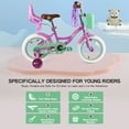 thumbnail image 5 of RULLY 12 Inch Girls Bike with Training Wheels, Purple Kids Bicycle with Basket & Doll Seat for 2 3 4 Years Old Toddlers, Children's Bicycle for Beginners, 5 of 6