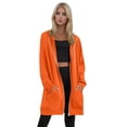 thumbnail image 4 of Resicozy Women's Zip Up Hoodies Plus Size Long Tunic Sweatshirt Casual Fashion Fall Jacket Coat with Pockets Orange XL, 4 of 4