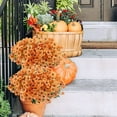 thumbnail image 2 of 16 Bundles Artificial Fall Flowers No Fade Faux Autumn Plants, Fake Indoor Outdoor Greenery for Thanksgiving Table Centerpiece Christmas Wedding Party Home Garden Fireplace Décor (Orange), 2 of 4