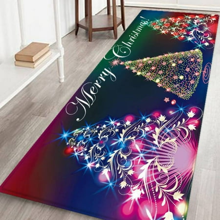 Christmas Mats And Rugs Flannel Fabric Non Slip Rubber Backing
