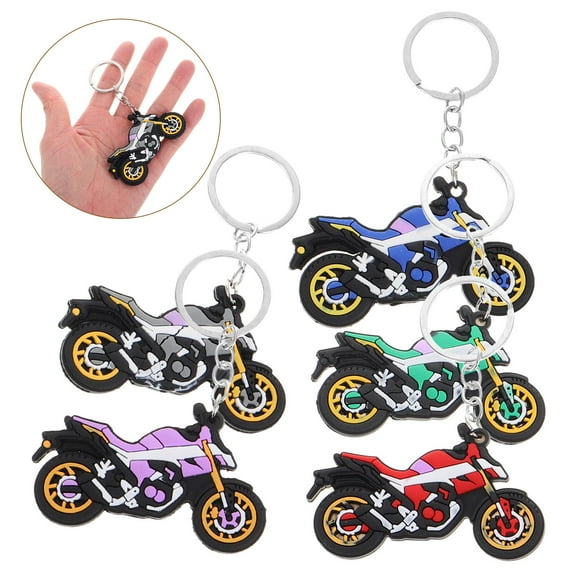 AURARMLET Durable Motorcycle Keychain with Realistic Design for Enthusiasts Assorted Color PVC 5pcs