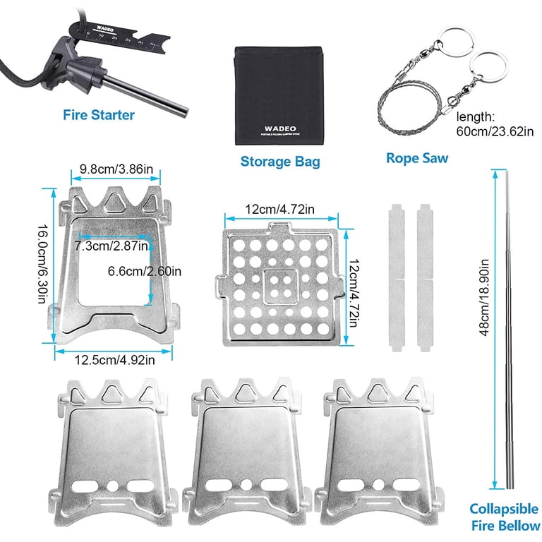 Backpacking Wood Stove, WADEO Foldable Camping Stove, Stainless Steel  Foldable Camping Stove with Compact and Lightweight Design for Outdoor  Cooking - Walmart.com