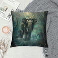 thumbnail image 2 of Orinice Elephant Forest Light Graphic Decorative Throw Pillow Cover for Home Couch Living Room Bed Sofa Short Plush Pillow Case 1PC 18x18in, 2 of 5
