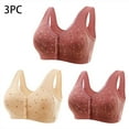 thumbnail image 2 of SMihono Fashion 3 Pack Daisy Bras for Older Women - Front Button, Convenient Snap, Everyday Sleep Bras Front Buckle for Middle-Aged And Elderly Underwear Soft Khaki XXXXXXL, 2 of 6