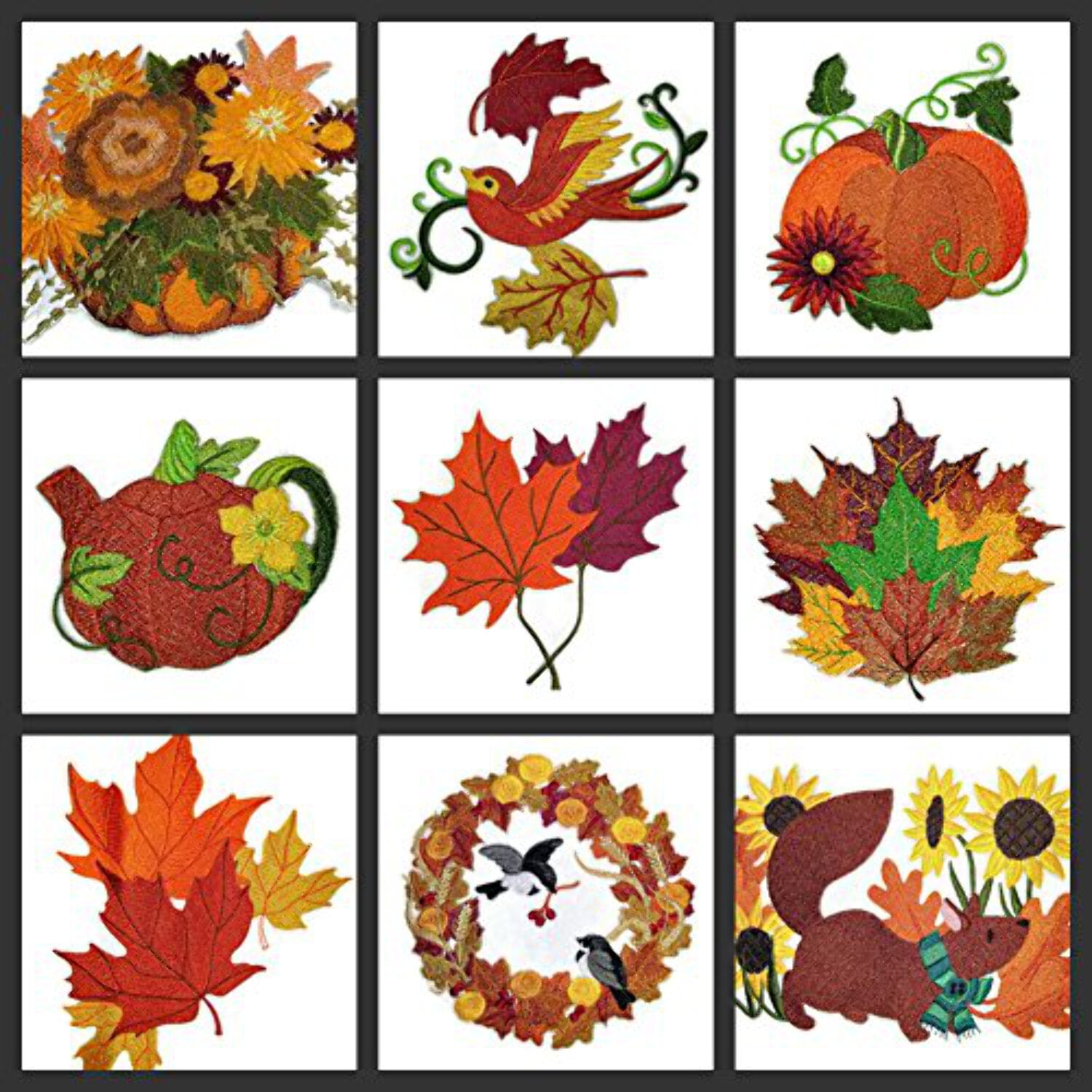 Custom and Unique Autumn[ Country Squirrel in Autumn ] Embroidered Iron on/Sew Patch [6.82x 4.87"]