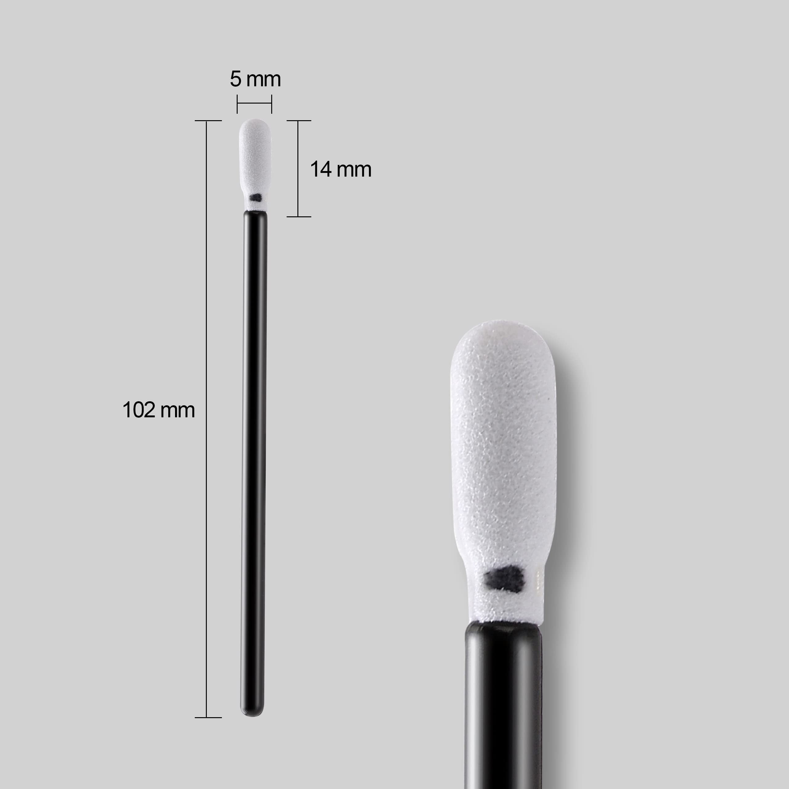 AAwipes Foam Cleaning Swab Sticks (200pcs 3.4mm Head Width Round Foam Tips, Black) Cleanroom Cleaning Swab Sponge Stick for Inkjet Printer, Camera (C709BLK)