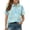 Blue #5, variant on School Uniforms for Girls Short Sleeve Henley Cute Cartoon Animal Print T Shirts Button Closure Causal Active Polo Shirts, 120