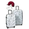American Tourister Moonlight 2 Piece Spinner Bundle 21 and 24 With Travel Pillow (Marble)